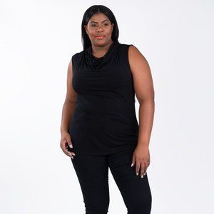 Leota Women's Sleeveless Face Cover Tunic In Black (Plus)